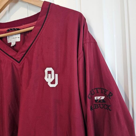 Cutter and Buck Oklahoma Sooners Windbreaker Mens XL Pullover Red OU College - Picture 3 of 10